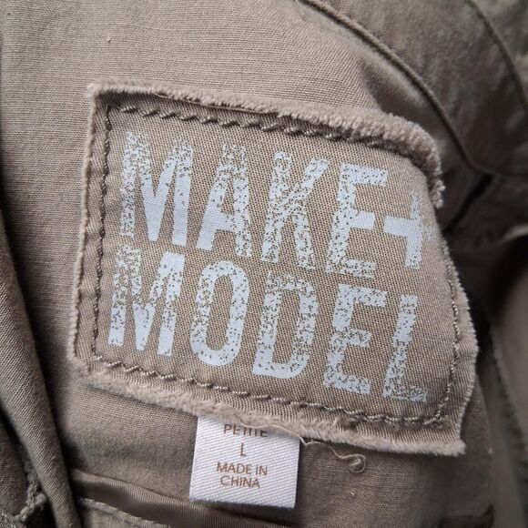 Blazer Utility Y2K Office Siren Safari Casual Vintage 00s SZ-L COTTON 98% - Picture 9 of 9